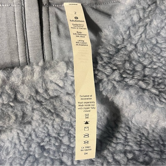LULULEMON Wool Blend Whenever Blue Sherpa Pullover - Picture 5 of 6
